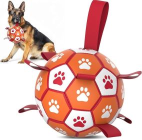 Diman Dog Soccer Balls Toys: Dog Balls with Straps for Indoor Outdoor Play, Pet Toys Balls for Small Medium, Doggie Birthday Gift